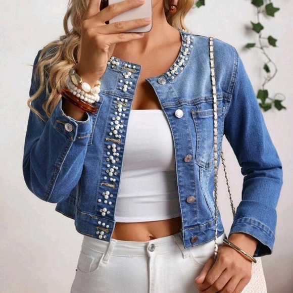 Jackets & Blazers - Women's Denim Jacket And Coat Long Sleeve, Fashionable For Summer
